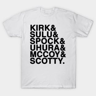 STAR TREK NAMES (BLACK) T-Shirt